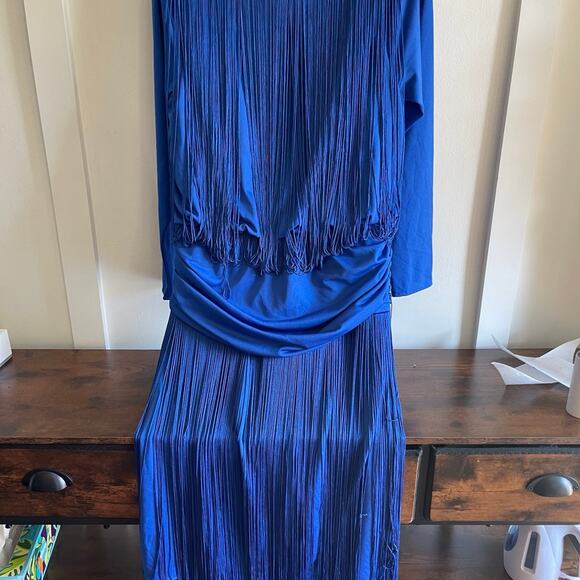 Vintage JCPenneys 7/8 fringe layered dress - Picture 1 of 6